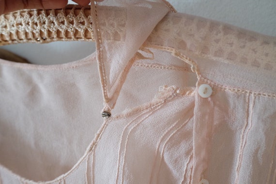A Silk 1920s Pink Embroidered and Beaded Blouse - image 6