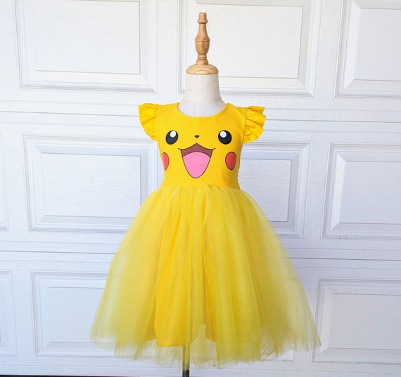 Robe Patineuse Pokémon Pikachu Pour Fille - Manches Courtes, Imprimé Pikachu Et Pokéballs, Tissu Gris Chiné - 12