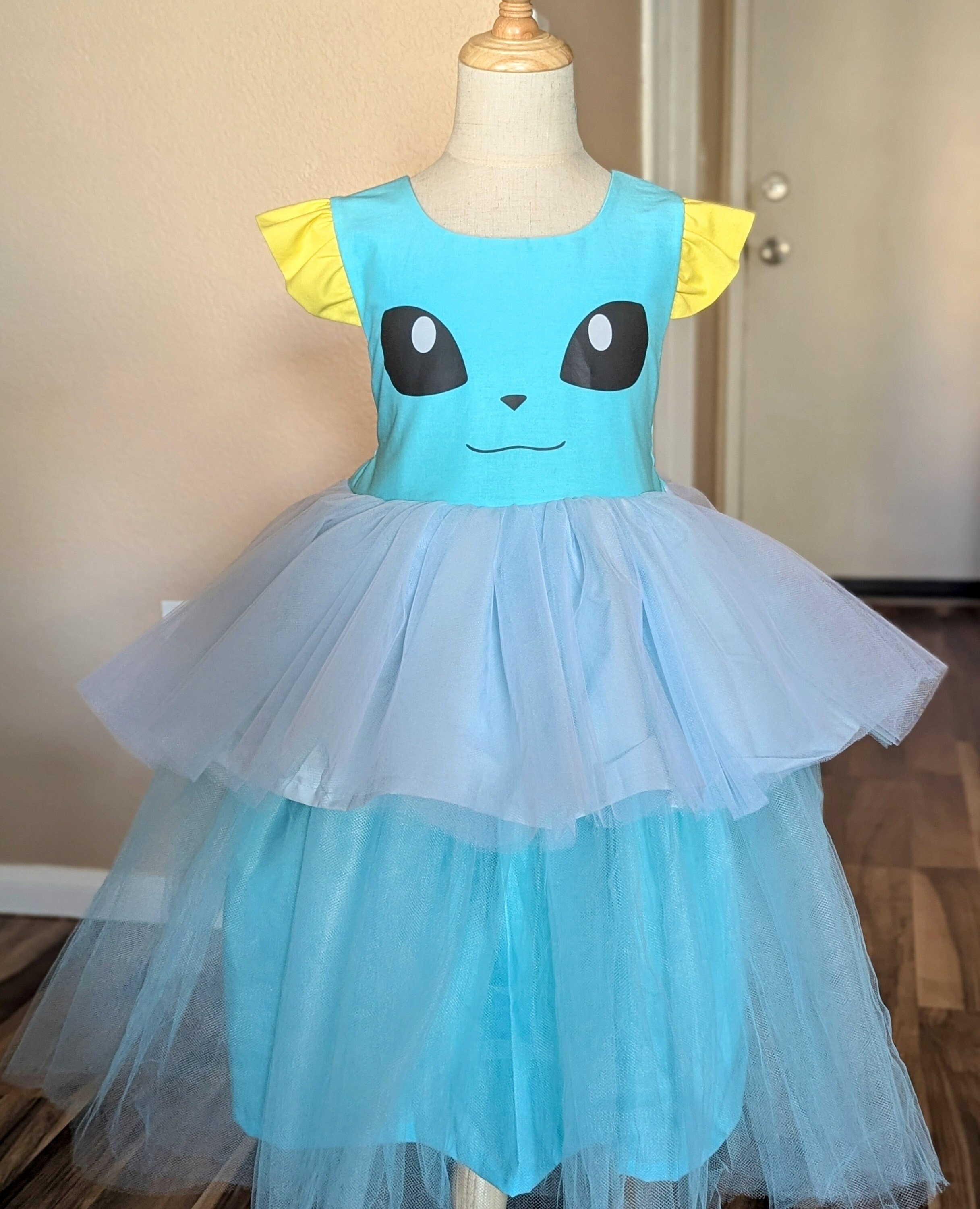 Vapreon Inspired Pokemon Tulle Dress or without Tulle Dress for toddlers  kids handmade custom