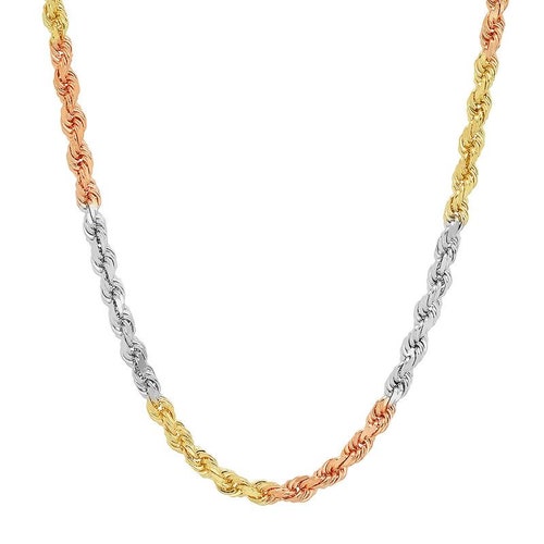 Gold Rope Chain Necklace 14K Gold Rope 