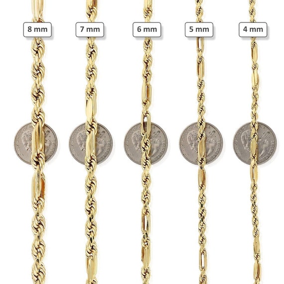 Solid 14K Yellow Gold Milano Chain Real 