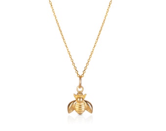 Solid 14K Yellow Gold Honey Bee 