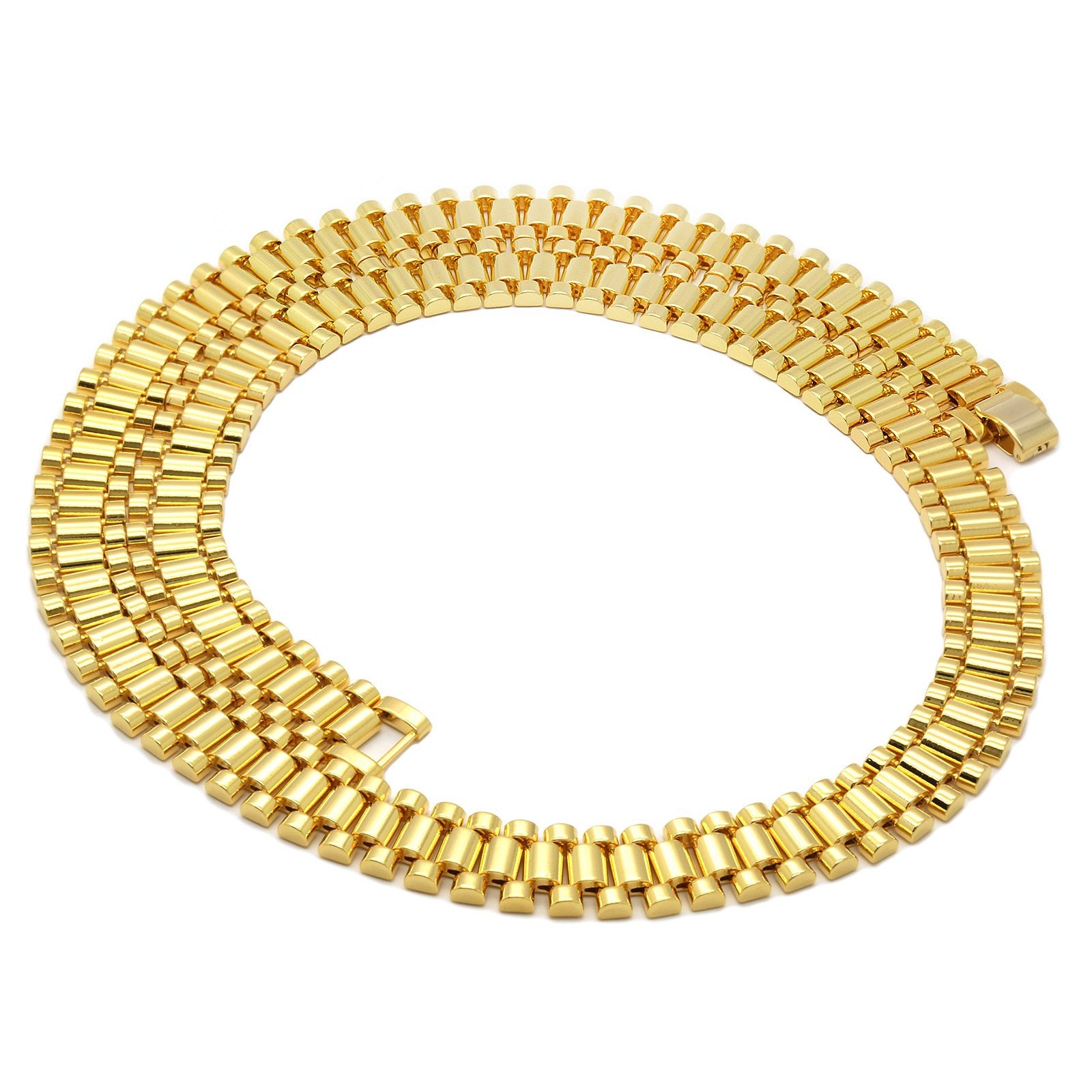 14K Solid Yellow Gold Rolex Bracelet Rolex Style Chain Shape Etsy