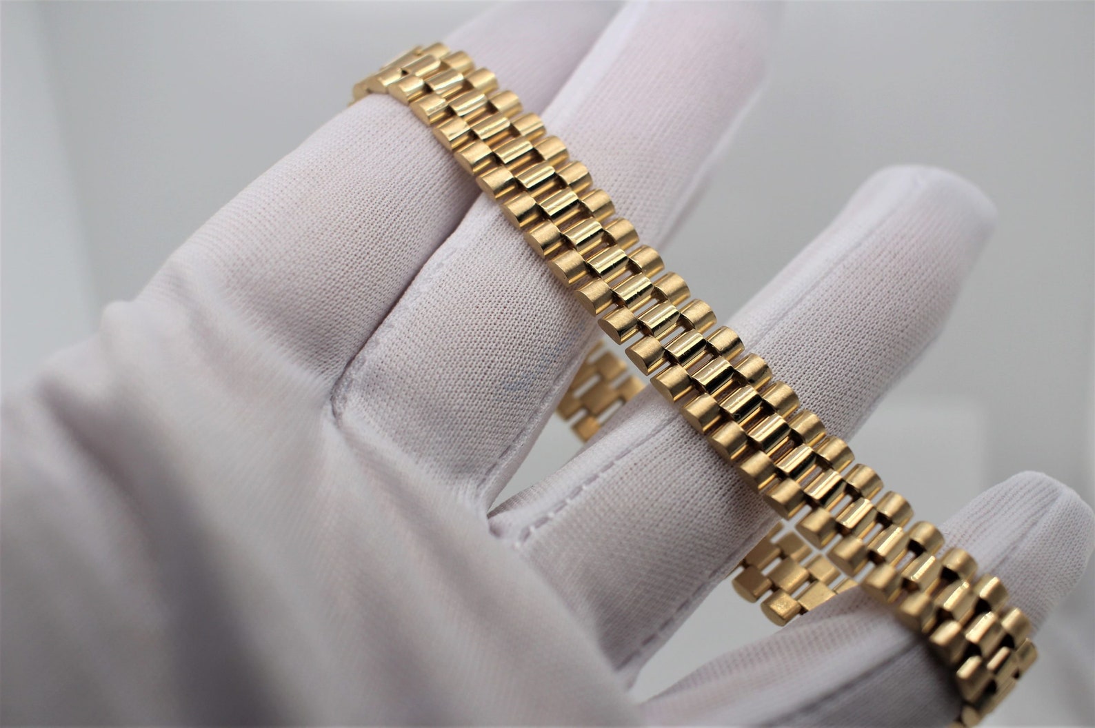 14K Solid Yellow Gold Rolex Bracelet Rolex Style Chain Shape Etsy