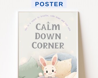 Calm Down Corner Poster, Montessori Classroom Decor (Digital Download)