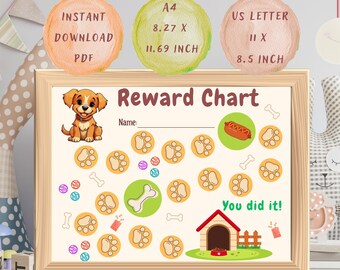 Dog Reward Task Editable Puppy Reward Chart: Chore Chart for Kids (printable Template ...