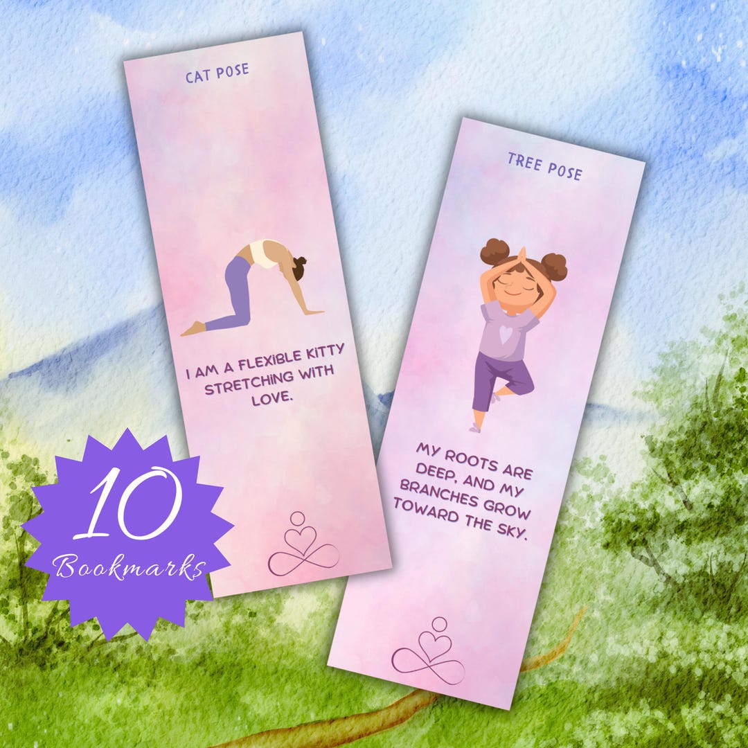 Kids Yoga Bookmarks Printable Mindfulness for Kids Yoga Poses and ...