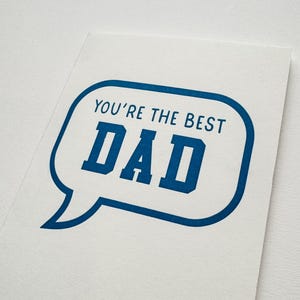 Best Dad Letterpress Card | Dad Card, Letterpress, Father&#39;s Day, A2 Card, Blank Card, Father&#39;s Day Card, Daddy, Papa, Pops, Father, Daddy