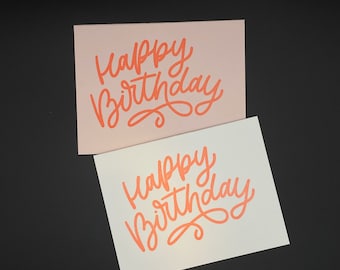Happy Birthday Letterpress Card | Happy Birthday Card, Birthday Card, Greeting Card, Note Card, Letterpress Card, Letterpress Greeting Card