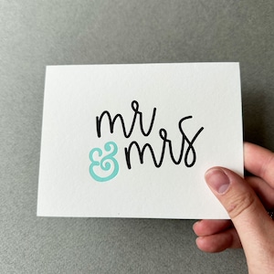 Mr. & Mrs. Wedding Letterpress Card | Congrats, Congratulations Card, Celebrate , Engagement Card, Wedding Card, Wedding Shower Card