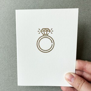 Gold Engagement Ring Letterpress Card | Congrats, Congratulations Card, Celebrate Card, Congrats Card, Engagement Ring, Wedding Card