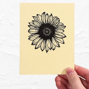 Sunflower Letterpress Card | Letterpress, A2 Card, Letterpress Card, Greeting Card, Blank Card, Just Because, Sunflower, Sunflower Card
