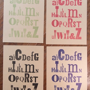 Alphabet Letterpress Print | ABCs, ABC Print, Letterpress Print, Kids Room, Nursery Decor, Nursery Art, Alphabet Print