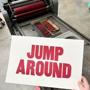 Jump Around Letterpress Poster | Wisconsin, Badgers, Football, Letterpress Poster, Madison, UW Madison, University of Wisconsin, 3rd Quarter