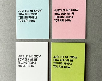 Funny Old Birthday Letterpress Card | Happy Birthday Card, Birthday Card, Happy Birthday, Funny Card, Old People Birthday, Birthday Wishes