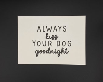 Immer gute Nacht deines Hundes - Letterpress Druck | Letterpress, Hund, Hundeliebe Print, Hundemama, Hundepapa, Hundeposter, Puppy Love