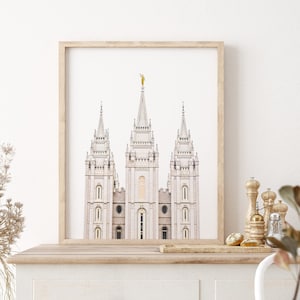 LDS Salt Lake City Temple Photograph Art Print, Home Decor Printable Digital Wall Art