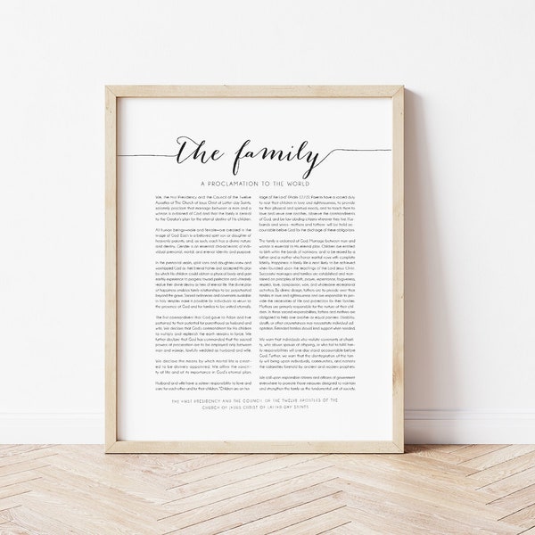 Family Proclamation Digital Art Print - Modern LDS Art