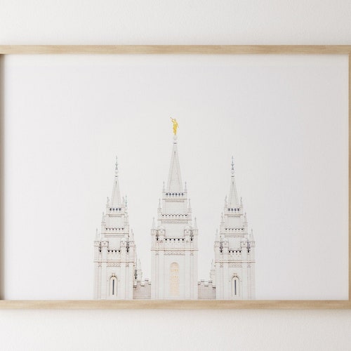 Salt Lake City LDS Temple Printable Watercolor Wall Art Etsy