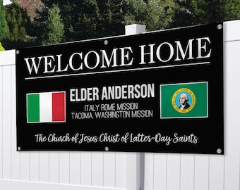 Two Missions Welcome Home Missionary Banner Sign