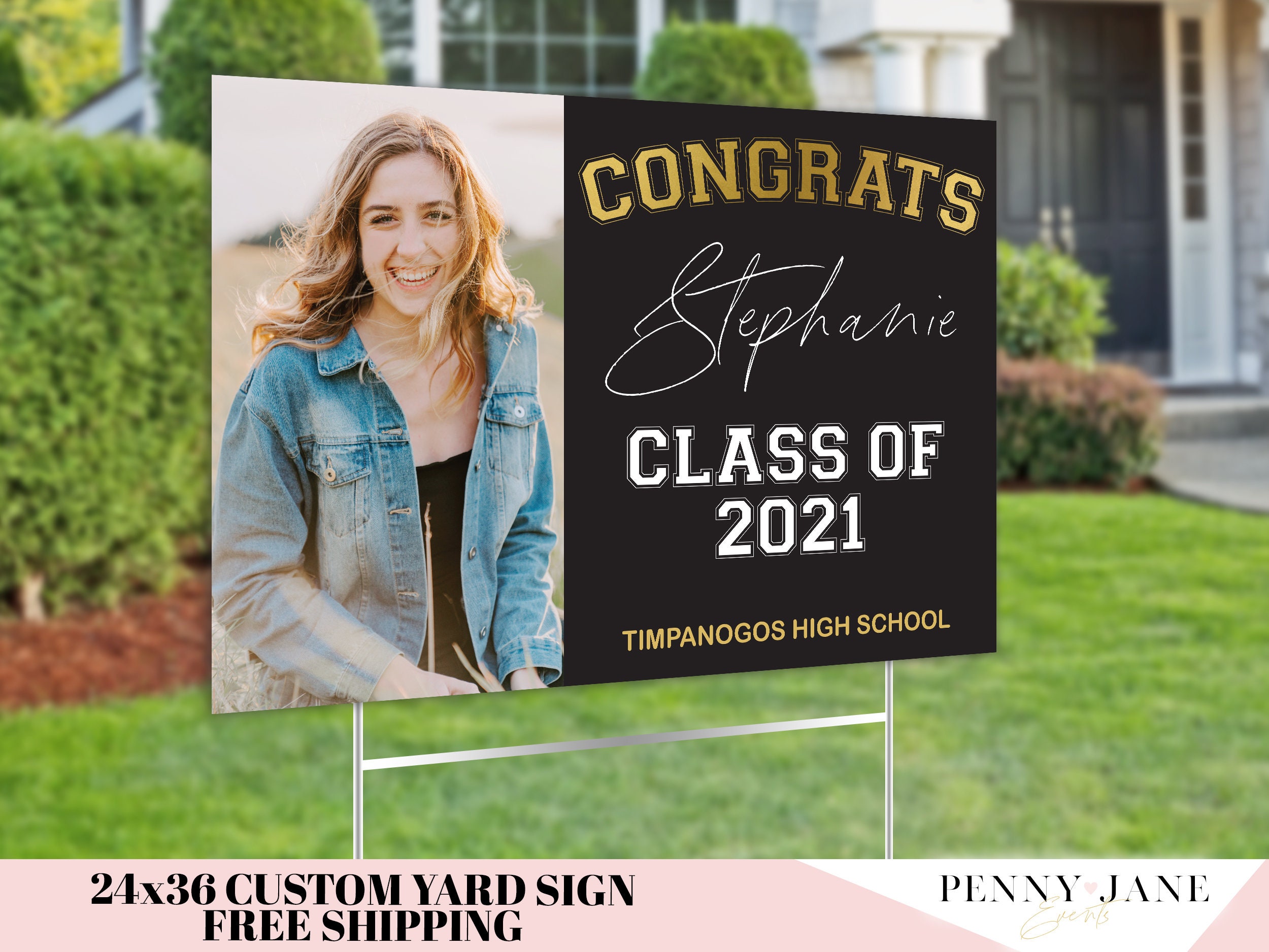 Custom Graduation Yard Sign Class of 2021 with Photo | Etsy