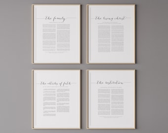 Modern LDS Set, Digital Printable, Proclamation | The Restoration | The Living Christ | The Family Proclamation | The Articles Of Faith