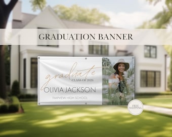 Graduation Banner Class of 2026 with Picture for High School, College, and University Graduates