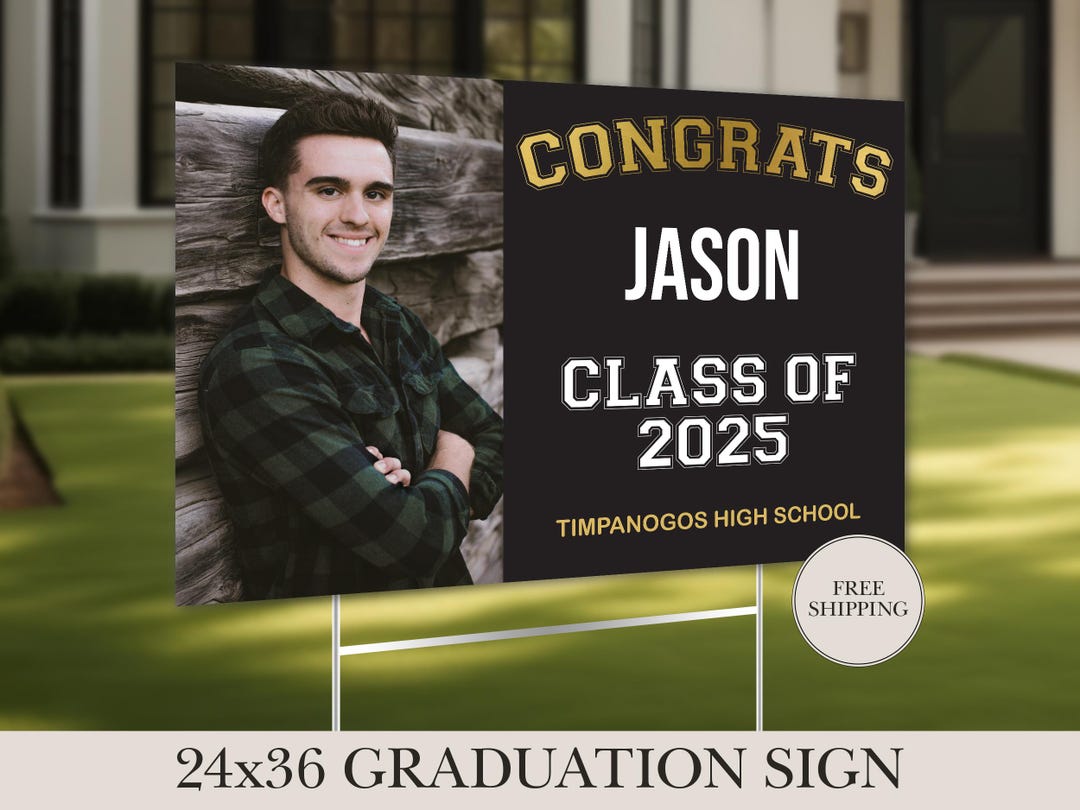 Custom Graduation Yard Sign Class of 2025 With Picture for High School ...