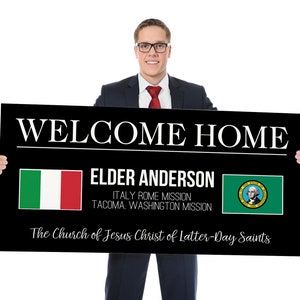 Welcome Home Missionary Banner Sign - 2 Different Mission Option