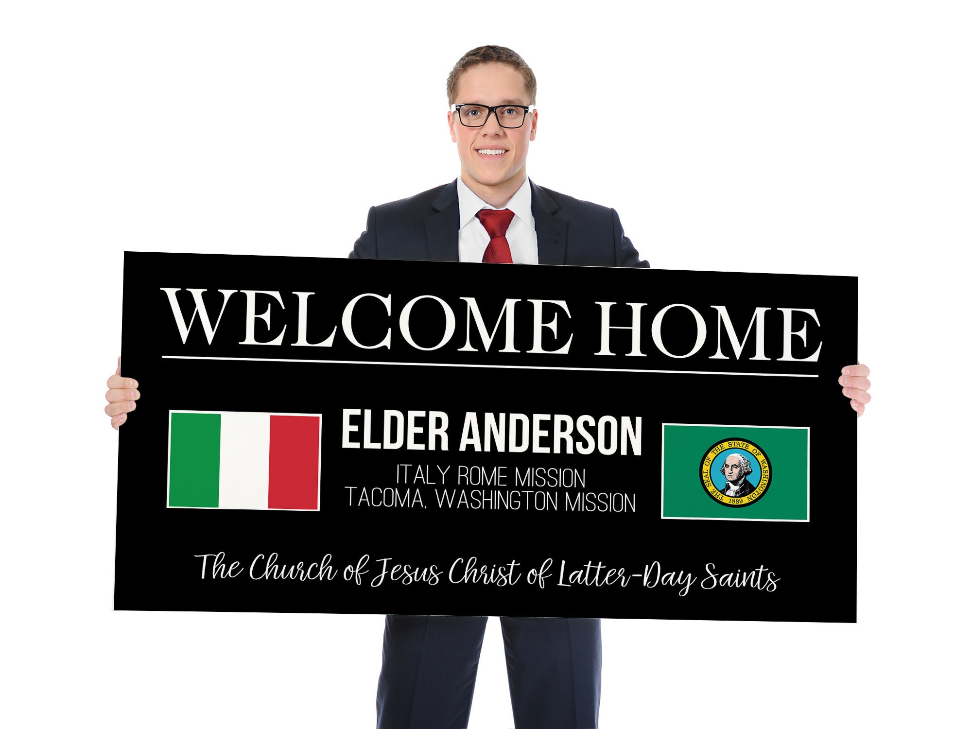 Welcome Home Missionary Banner Sign - 2 Different Mission Option