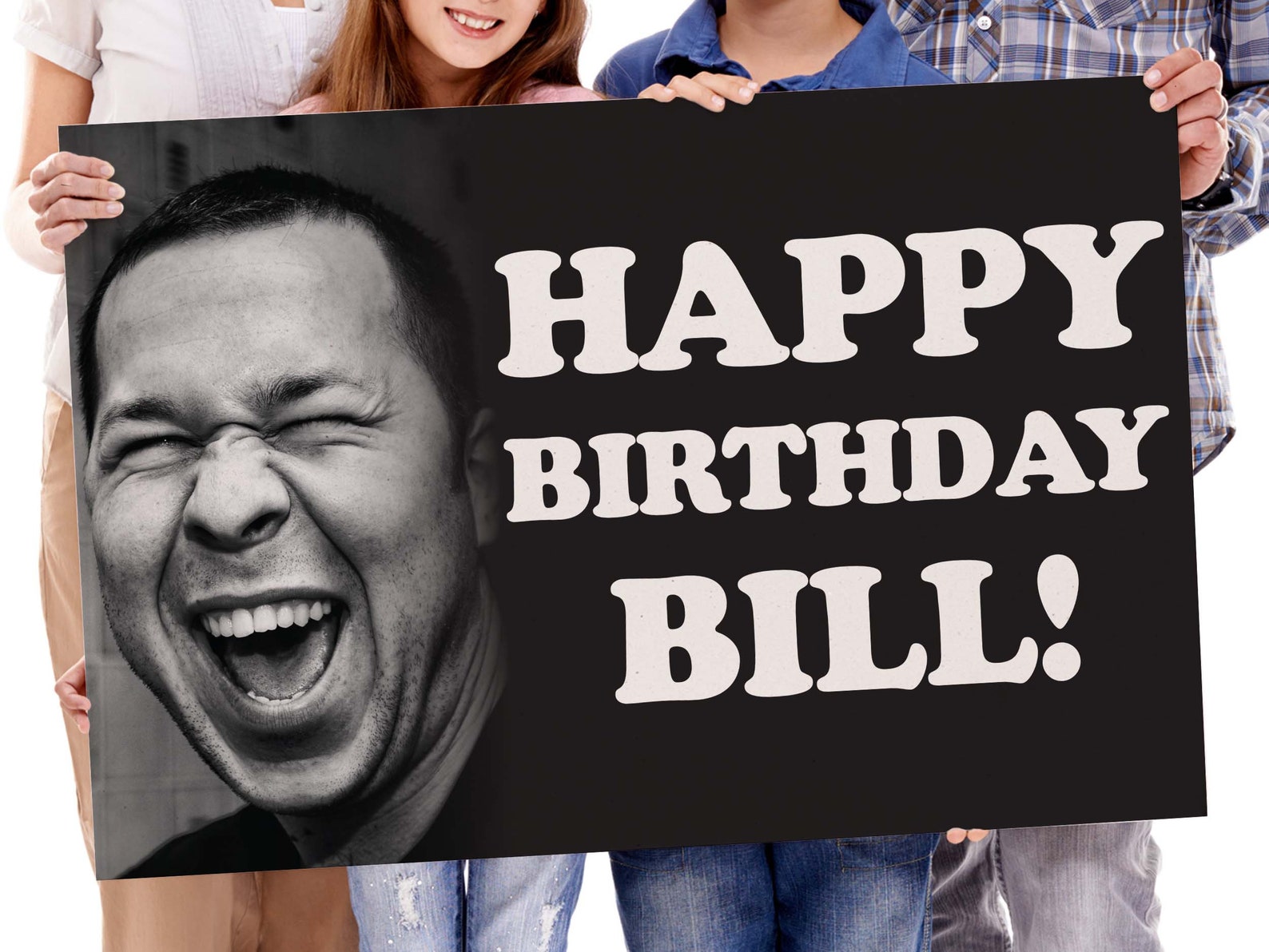 Happy Birthday Yard Sign With Custom Text and Picture Etsy