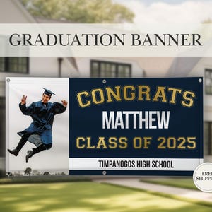 Graduation Banner Class of 2025 with Picture for High School, College, and University Graduates