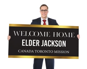 Welcome Home Missionary Banner Sign for Homecoming or Farewells
