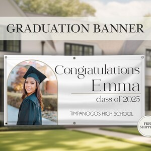 Graduation Banner Class of 2025 with Picture for High School, College, and University Graduates