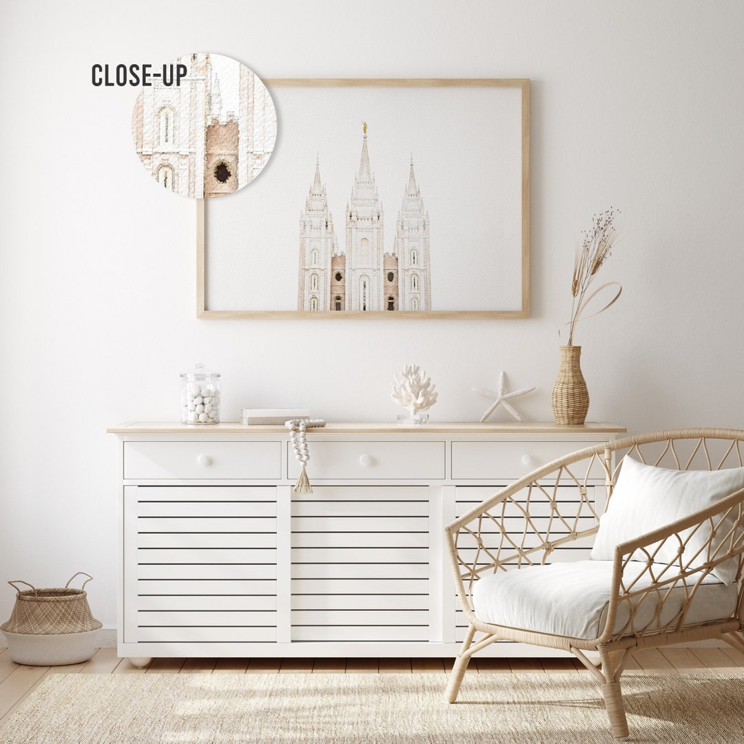 Salt Lake Temple Watercolor Print, Photograph Art Print, Home Decor