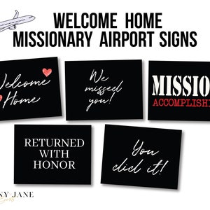 LDS Return Missionary Airport Printable Signs, Welcome Home Airport Sign and Banners, Digital Printable Download