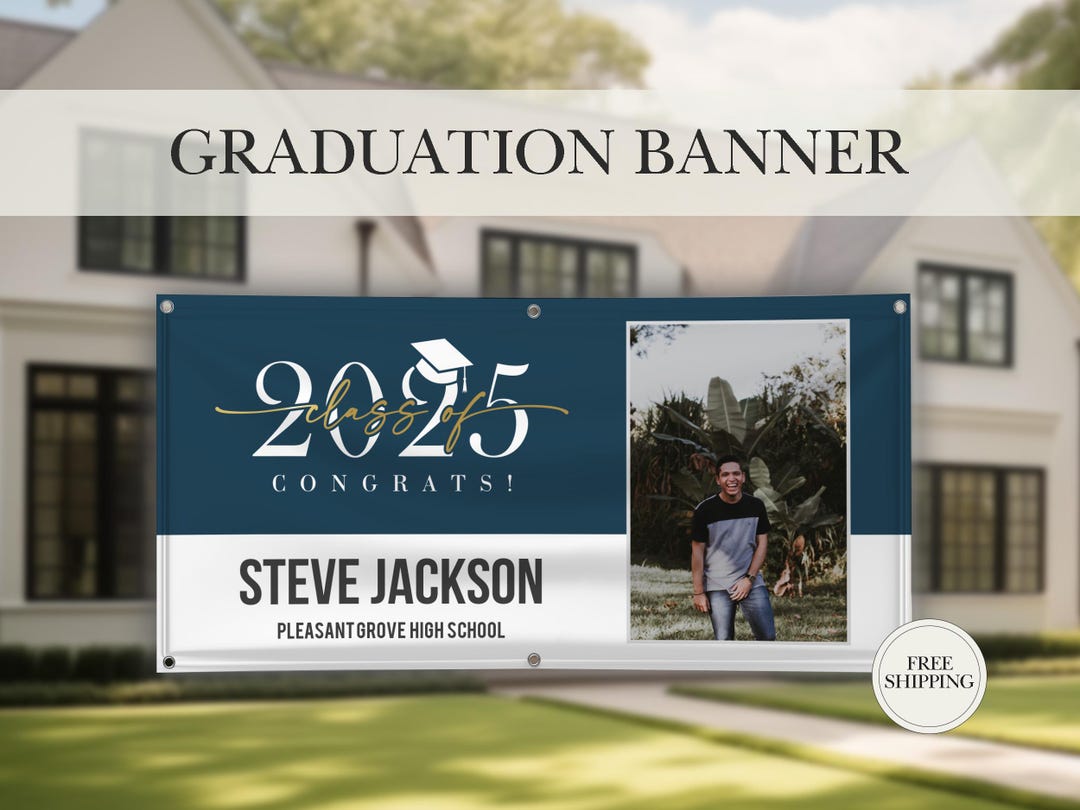 Outdoor Graduation Banner 2025 - Picture Banner Class of 2025 for High ...