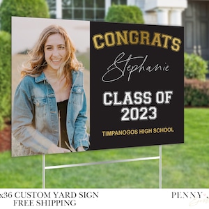 Custom Graduation Yard Sign Class of 2023 with Photo