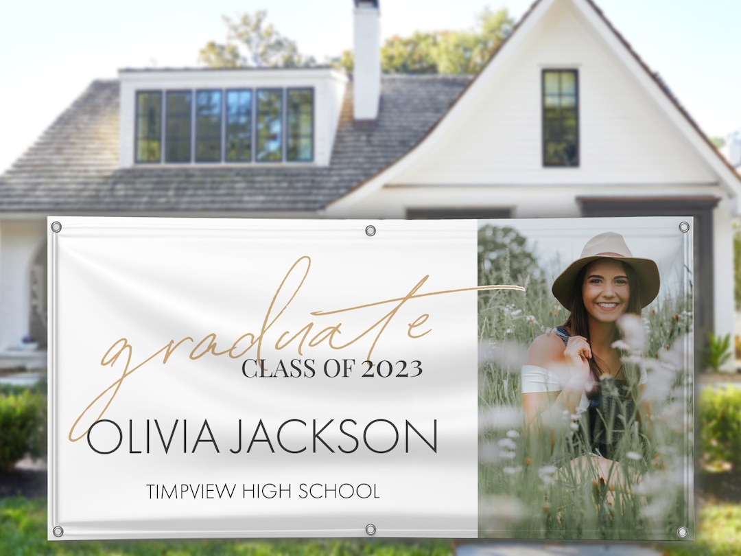 Outdoor Graduation Banner 2023 Picture Banner Class of 2023 for High