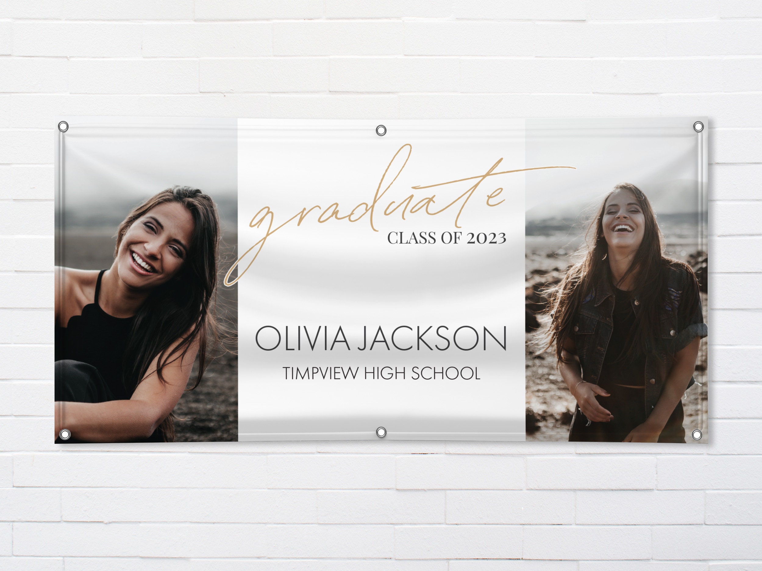 Two Photo Graduation Outdoor Banner 2025 - Picture Banner Class of 2025 ...