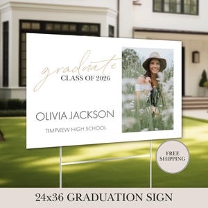 Custom Graduation Yard Sign Class of 2026 with Photo