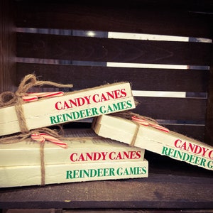 Christmas quote book stack/ book lover gift/ holiday center piece / holiday decoration