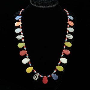 Vintage Mali Glass Necklace, Wedding Bead Necklace, Bohemian (Czech) Glass Necklace, Mali Bead Necklace, Vintage Ethnic Adornment
