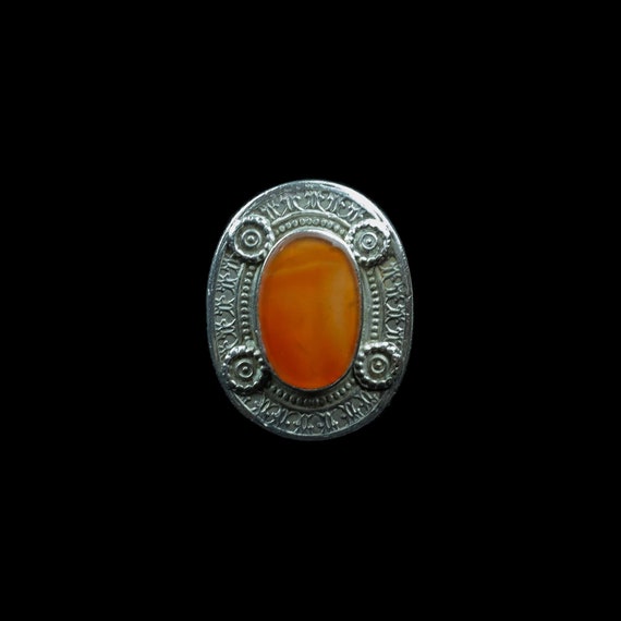 Old Turkmen Ring, Silver & Carnelian Ring, Turkme… - image 2