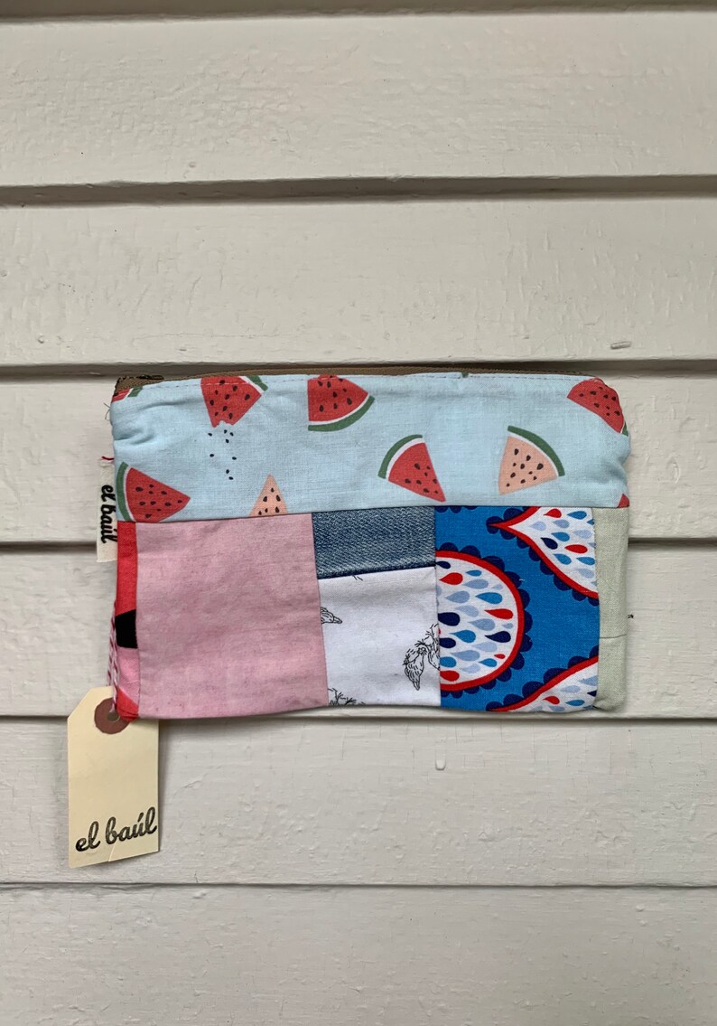 patchwork Unique Hayfield up-cycled vintage and hand-dyed fabric change purse