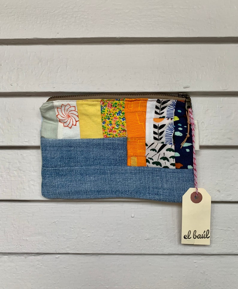 patchwork Unique Hayfield up-cycled vintage and hand-dyed fabric change purse