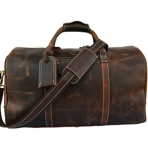 Buffalo Leather Duffle Bag Travel Luggage Handbag Aircabin Carryon Sports 20 In