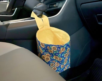 Car Trash Can with Hook Sunflower Yellow | Car Trash Bag | Car Organization | Car Garbage Bag | Car Accessories