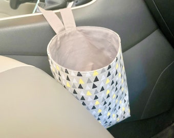 Car Trash Can with Hook Yellow Arrows | Car Trash Bag | Car Organization | Car Garbage Bag | Car Accessories