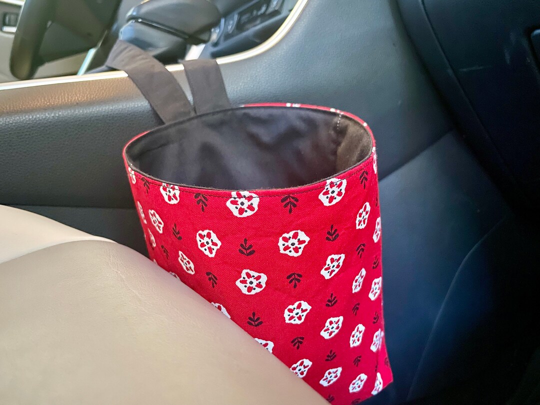 Car Trash Can With Hook Red Daisy Car Trash Bag Car Organization Car